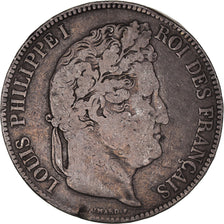 Coin, France, Louis-Philippe, 5 Francs, 1834, Lille, VF(20-25), Silver