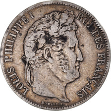 Coin, France, Louis-Philippe, 5 Francs, 1839, Rouen, VF(30-35), Silver