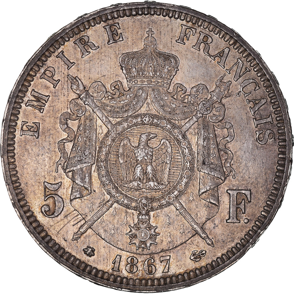 Monnaie, France, Napoleon III, Napoléon III, 5 Francs, 1867, Paris, TTB+