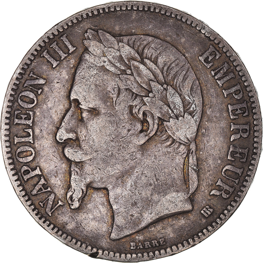 Coin, France, Napoléon III, 5 Francs, 1868, Strasbourg, EF(40-45), Silver