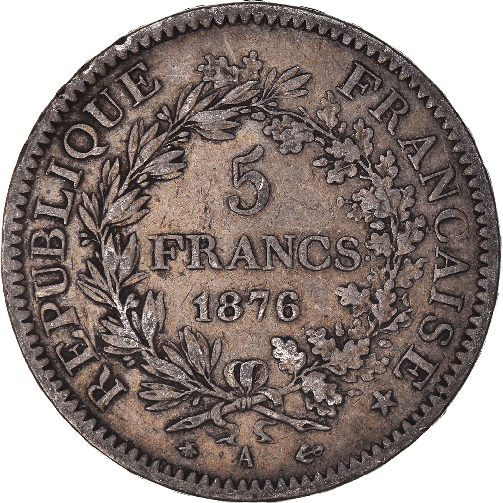 Monnaie, France, Hercule, 5 Francs, 1876, Paris, TB+, Argent, Gadoury:745a