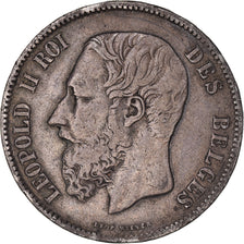 Monnaie, Belgique, Leopold II, 5 Francs, 5 Frank, 1870, Bruxelles, TB+, Argent