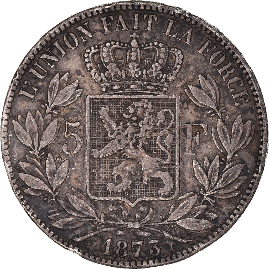 Monnaie, Belgique, Leopold II, 5 Francs, 5 Frank, 1873, Bruxelles, TB+, Argent