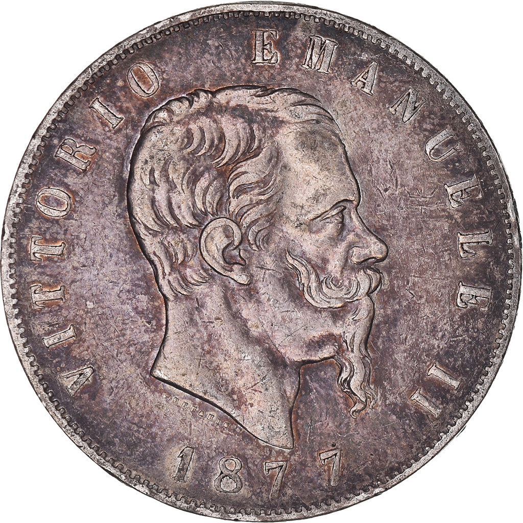 Monnaie, Italie, Vittorio Emanuele II, 5 Lire, 1877, Rome, TTB, Argent, KM:8.4