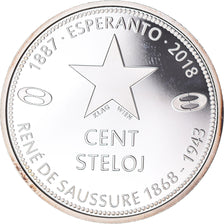 Coin, Austria, René de Saussure, esperanto, 100 steloj, 2018, Vienna