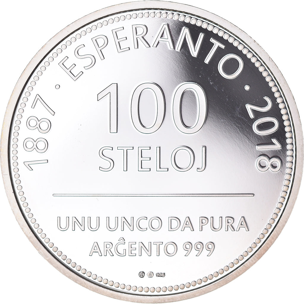 Coin, Austria, René de Saussure, esperanto, 100 steloj, 2018, Vienna