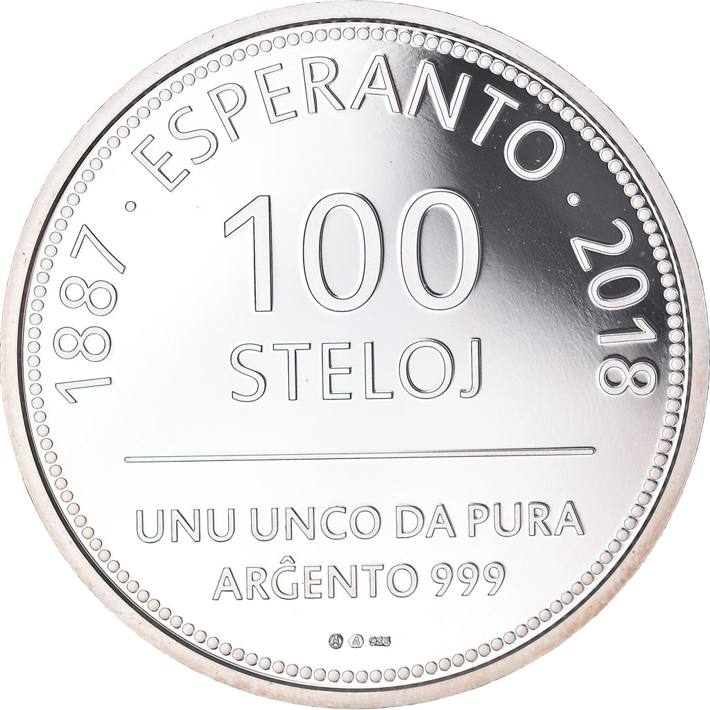Moneda, Austria, René de Saussure, esperanto, 100 steloj, 2018, Vienna, FDC