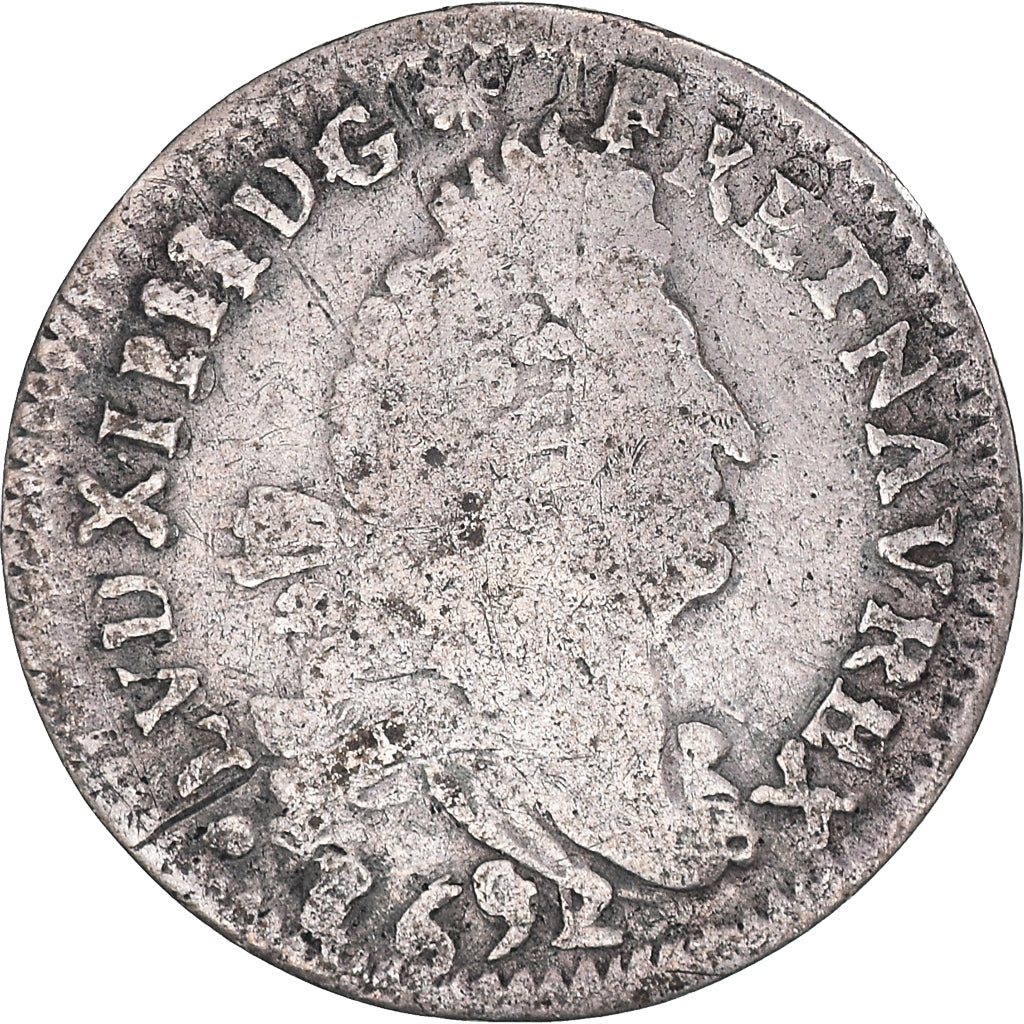 Munten, Frankrijk, Louis XIV, 4 Sols aux 2 L, 1692, Poitiers, FR, Zilver