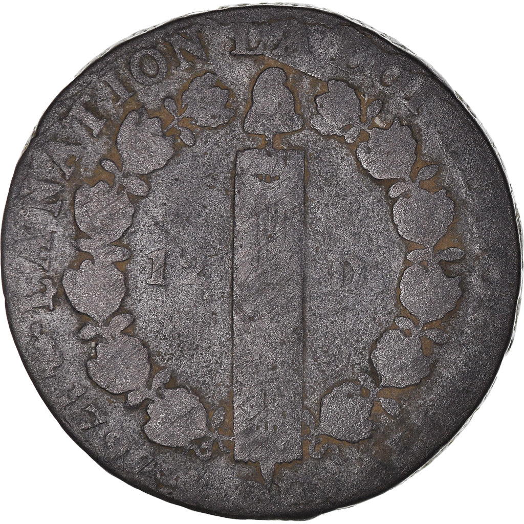 Coin, France, 12 deniers françois, 12 Deniers, 1792⸱4, Paris, VF(20-25)