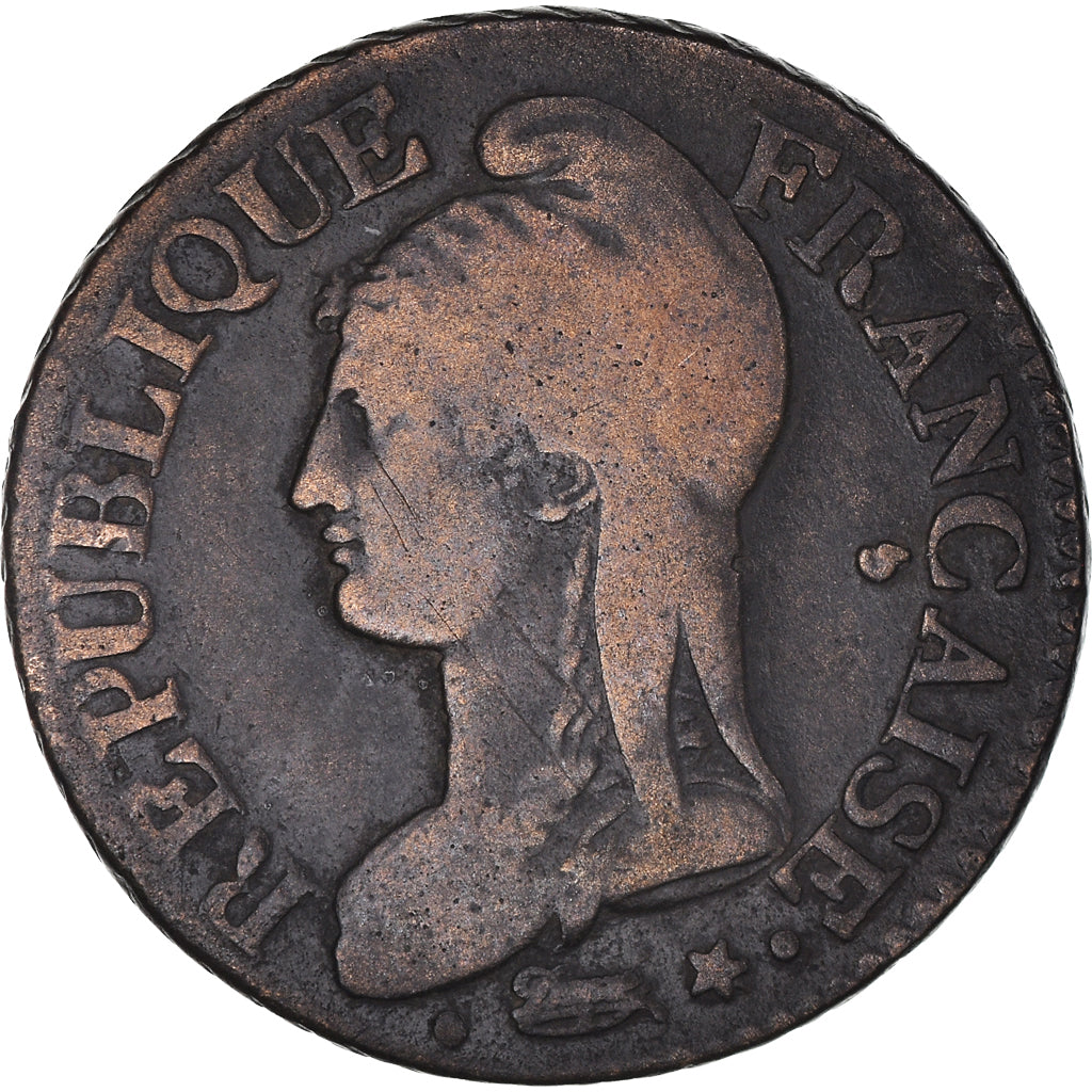 Moneta, Francja, Dupré, 5 Centimes, AN 5, Paris, VF(30-35), Brązowy, KM:640.1