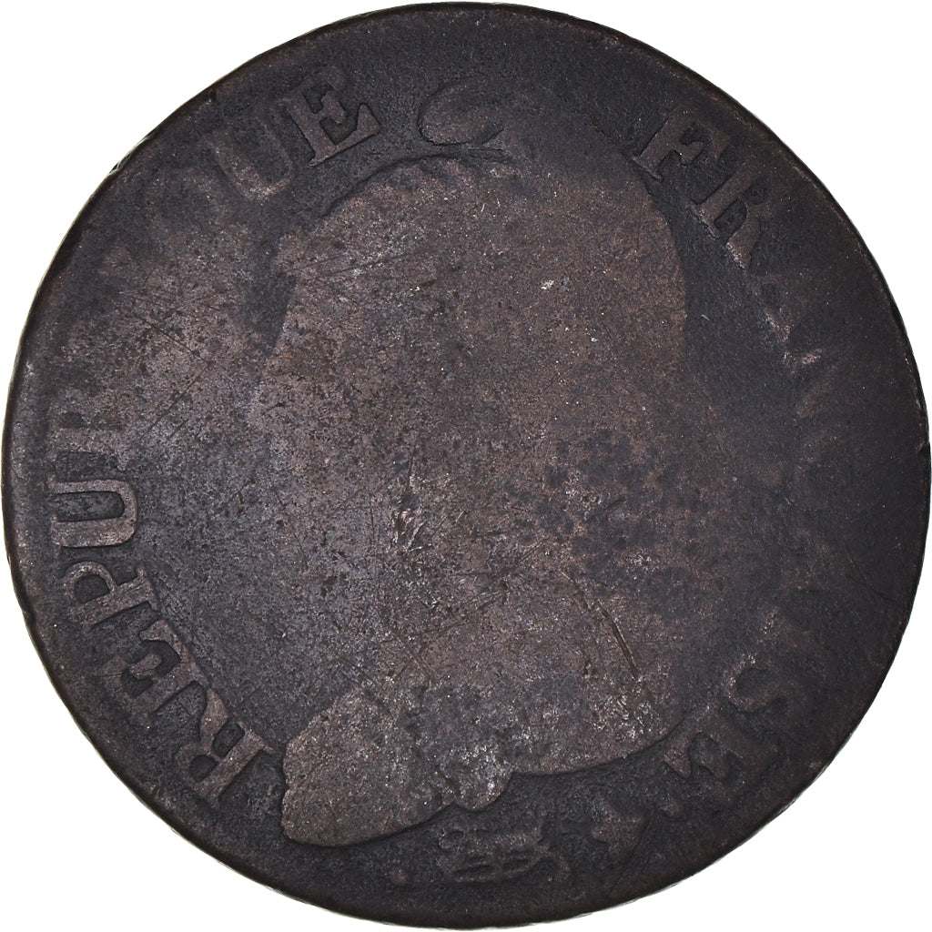 Moneta, Francja, 5 Centimes, An 8/7, Lille, F(12-15), Miedź, Gadoury:126a