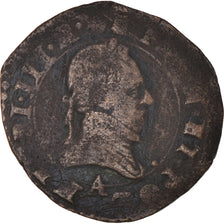 Monnaie, France, Henri III, Double Tournois, Paris, TB, Cuivre, CGKL:88