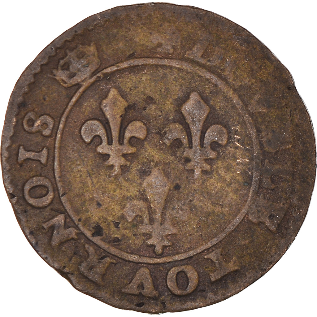Coin, France, Henri III, Double Tournois, Paris, VF(20-25), Copper, CGKL:86