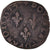 Moneta, Francia, Charles X, Double Tournois, 1594, Dijon, MB, Rame, CGKL:146