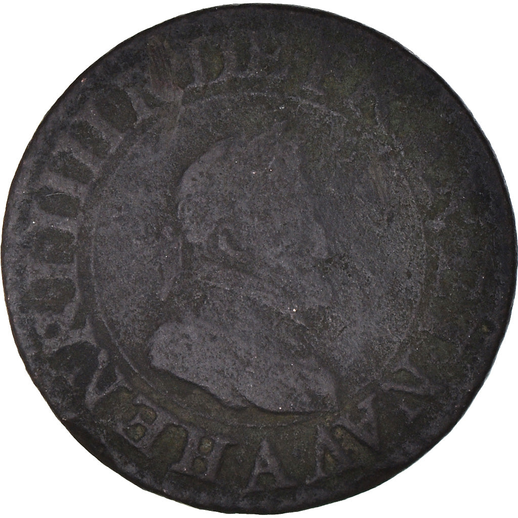 Moneta, Francia, Henri IV, Double Tournois, 1608, Paris, MB+, Rame, CGKL:222