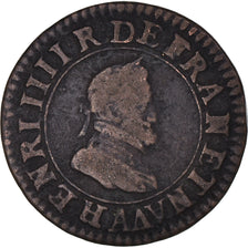 Moneta, Francia, Henri IV, Double Tournois, 1599, Paris, MB+, Rame, CGKL:222