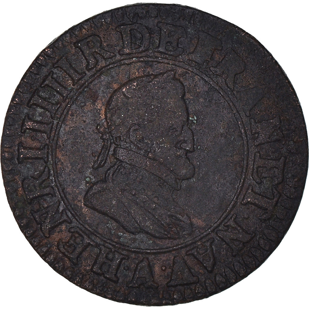 Moneta, Francia, Henri IV, Double Tournois, 1600, Paris, BB, Rame, CGKL:222