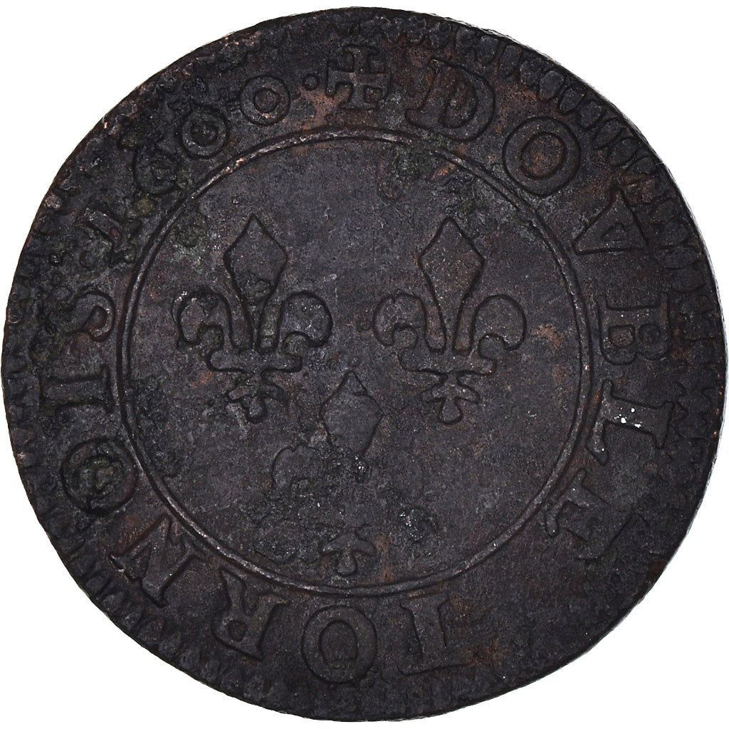 Moneta, Francia, Henri IV, Double Tournois, 1600, Paris, BB, Rame, CGKL:222