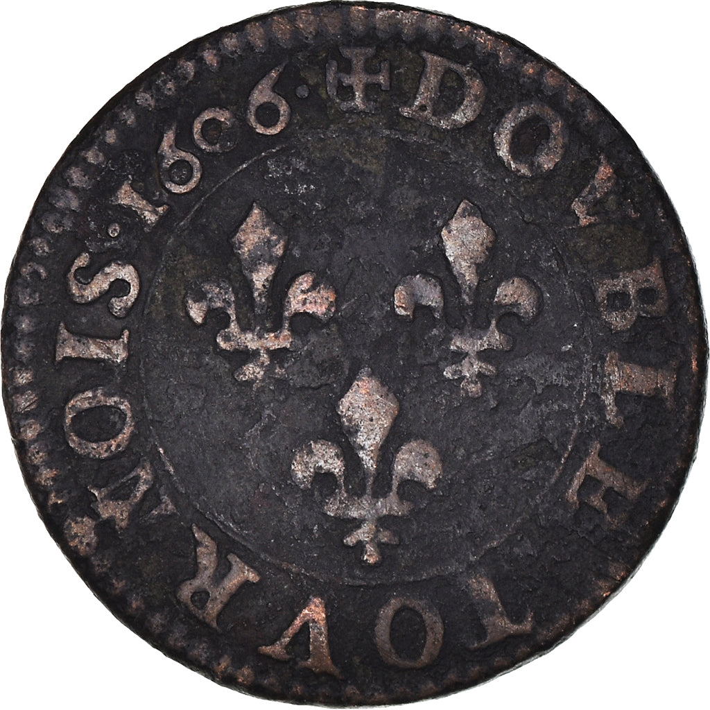 Munten, Frankrijk, Henri IV, Double Tournois, 1606, Paris, ZF, Koper, CGKL:222