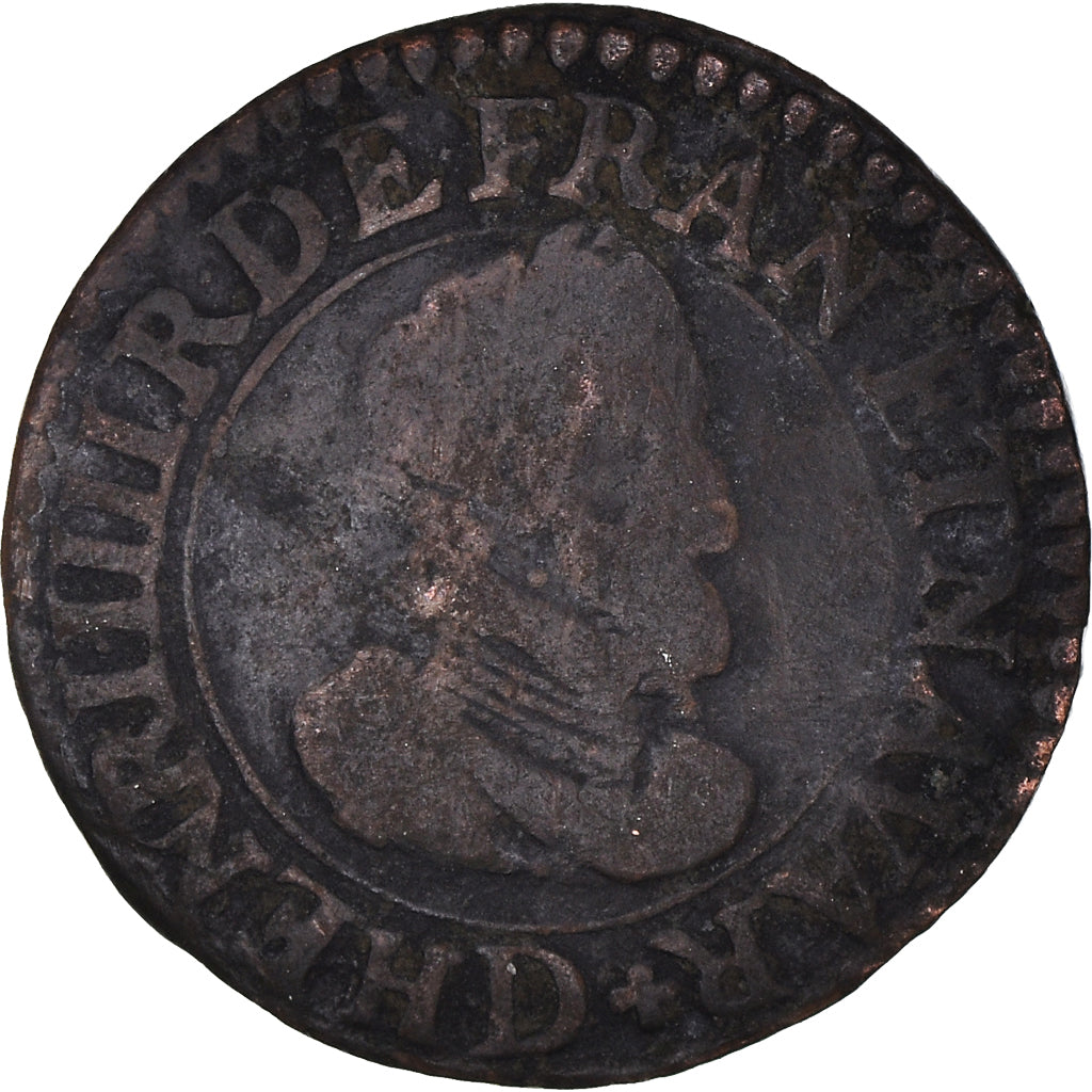 Monnaie, France, Henri IV, Double Tournois, 1609, Lyon, TB+, Cuivre, CGKL:204