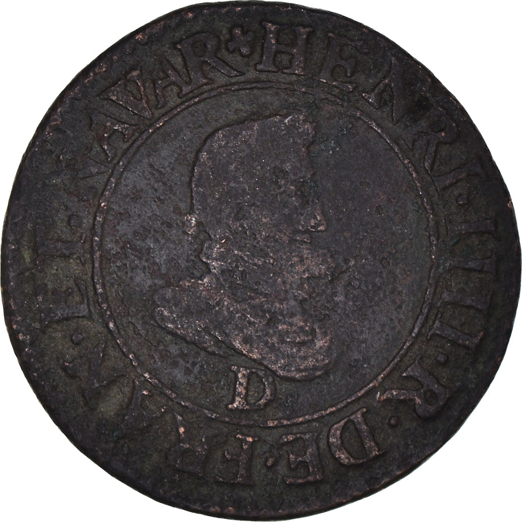 Monnaie, France, Henri IV, Double Tournois, 1607, Lyon, TB+, Cuivre