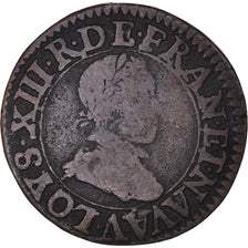 Münze, Frankreich, Louis XIII, Double Tournois, 1611, Paris, S+, Kupfer