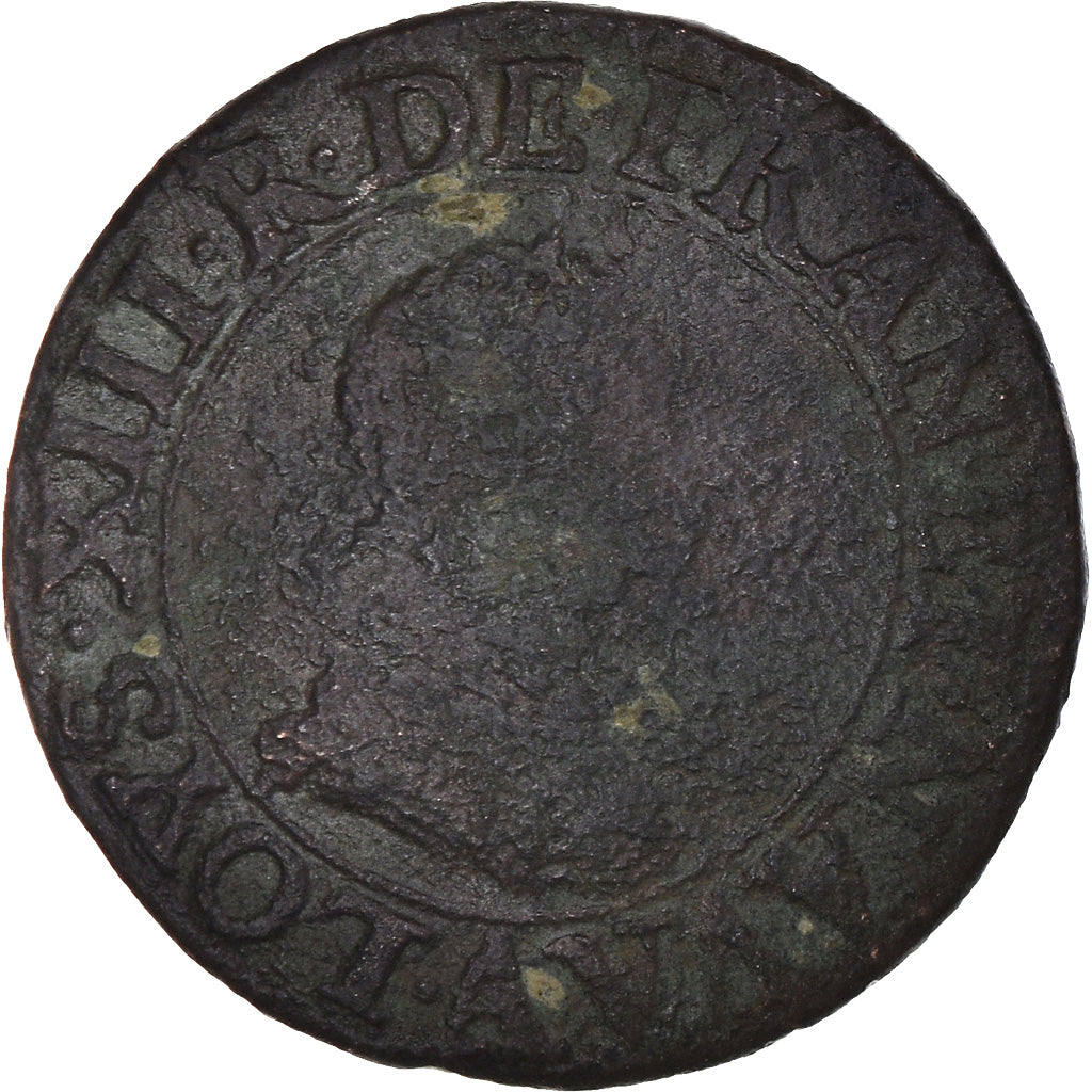 Coin, France, Louis XIII, Double Tournois, 1611, Paris, VF(20-25), Copper
