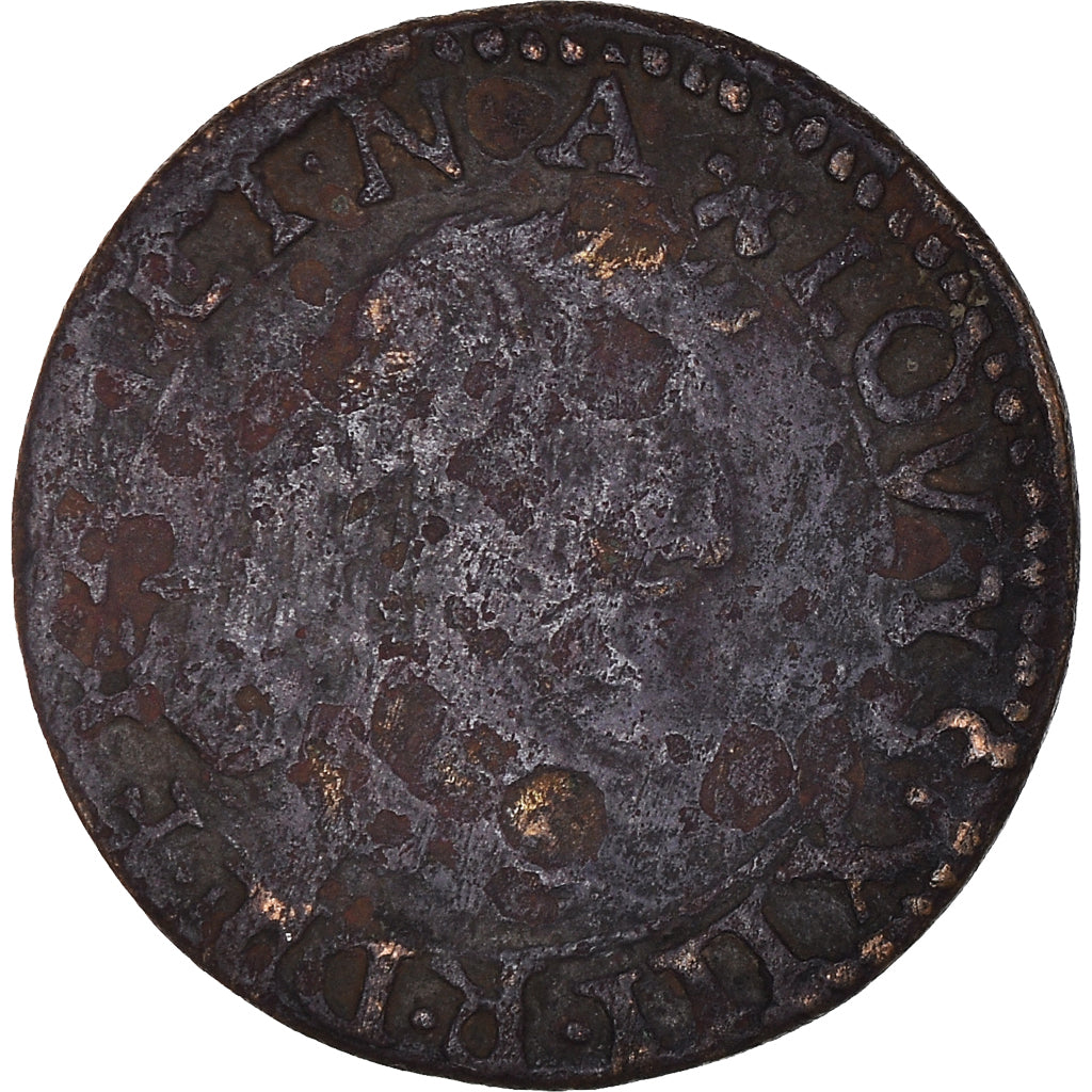 Moneda, Francia, Louis XIII, Double Lorrain, 1639, Stenay, BC, Cobre, CGKL:546