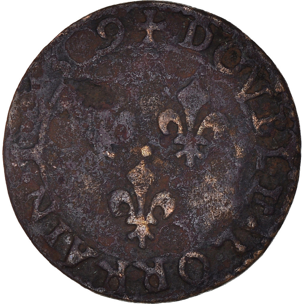 Moneda, Francia, Louis XIII, Double Lorrain, 1639, Stenay, BC, Cobre, CGKL:546