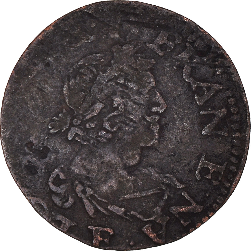 Coin, France, Louis XIII, Double Tournois, 1640, Tours, VF(30-35), Copper