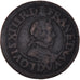 Moneda, Francia, Louis XIII, Double Tournois, 1617, Lyon, MBC, Cobre, CGKL:344