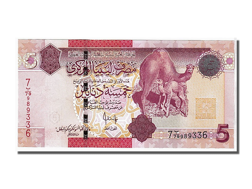 Banconote, Libia, 5 Dinars, 2009, FDS