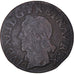 Coin, France, Louis XIII, Double Tournois, 1643, La Rochelle, VF(20-25), Copper