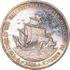 Moneda, República Dominicana, Peso, 1988, MBC+, Plata, KM:66a