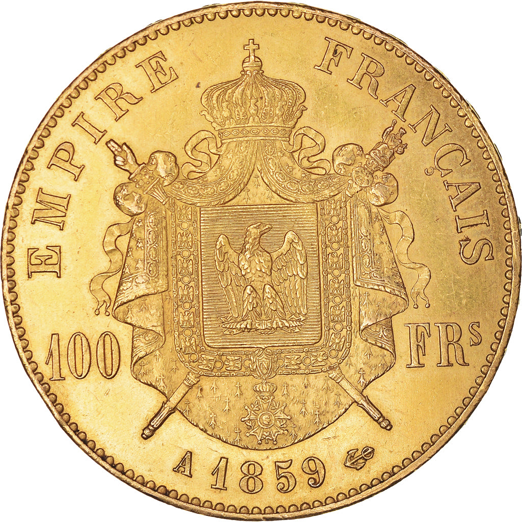 Munten, Frankrijk, Napoleon III, Napoléon III, 100 Francs, 1859, Paris, ZF+