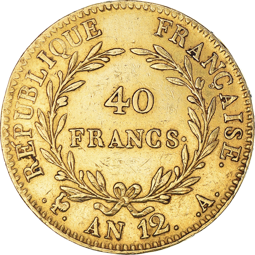 Monnaie, France, Napoléon I, 40 Francs, An 12, Paris, TTB, Or, Gadoury:1080