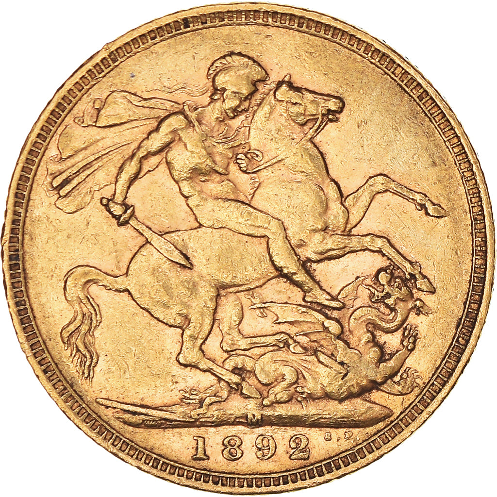 Coin, Australia, Victoria, Sovereign, 1892, Melbourne, EF(40-45), Gold, KM:10