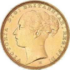 Moneda, Australia, Victoria, Sovereign, 1885, Melbourne, MBC, Oro, KM:7