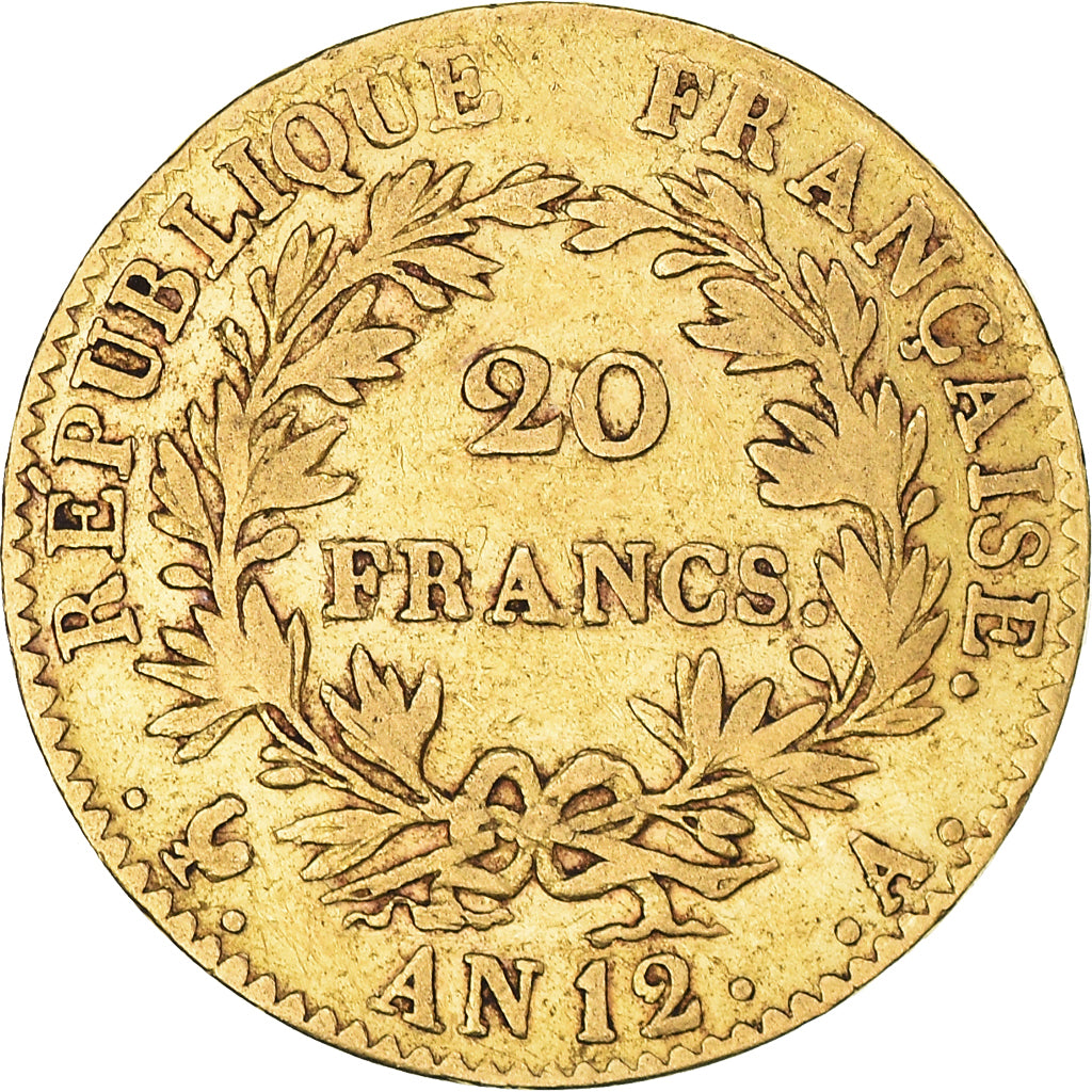 Munten, Frankrijk, Napoléon I, 20 Francs, An 12, Paris, FR+, Goud, KM:651