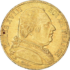 Coin, France, Louis XVIII, Louis XVIII, 20 Francs, 1814, Paris, EF(40-45), Gold
