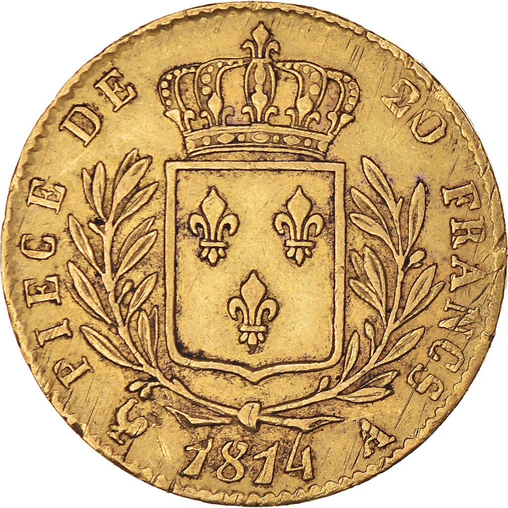 Münze, Frankreich, Louis XVIII, Louis XVIII, 20 Francs, 1814, Paris, SS, Gold