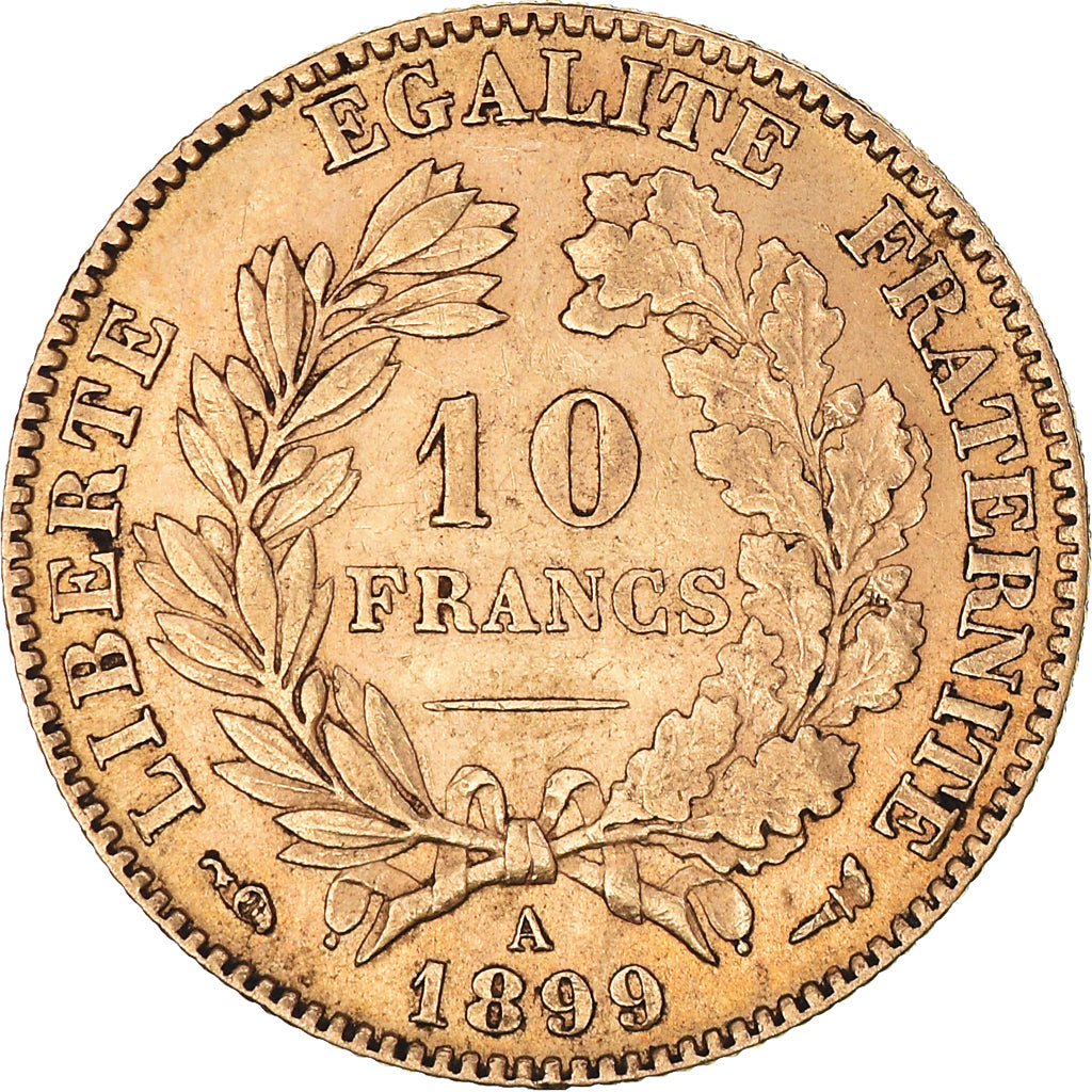 Coin, France, Cérès, 10 Francs, 1899, Paris, EF(40-45), Gold, KM:830