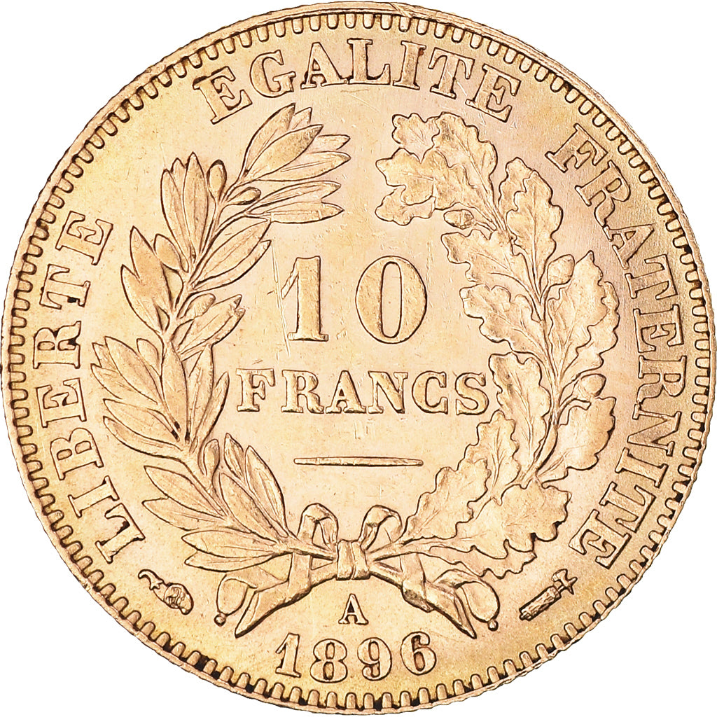 Münze, Frankreich, Cérès, 10 Francs, 1896, Paris, SS+, Gold, KM:830