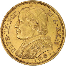 Moeda, ESTADOS ITALIANOS, PAPAL STATES, Pius IX, 20 Lire, 1869, Roma, AU(50-53)