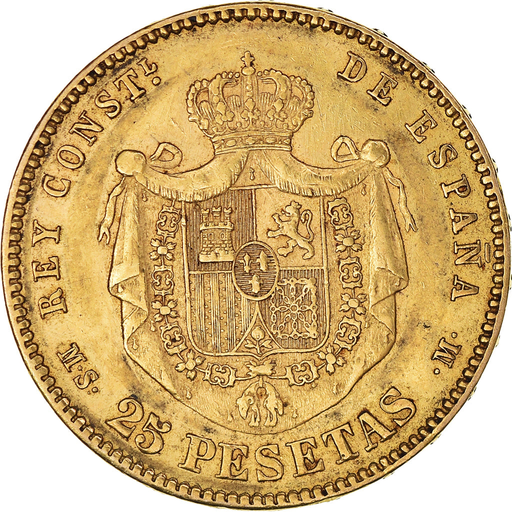 Moneda, España, Alfonso XII, 25 Pesetas, 1880, Madrid, MBC, Oro, KM:673
