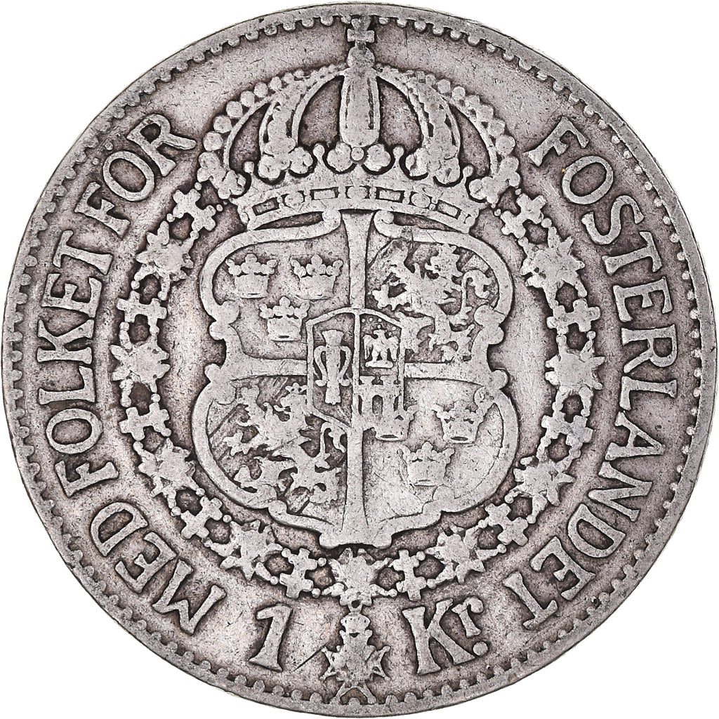 Coin, Sweden, Gustaf V, Krona, 1926, VF(30-35), Silver, KM:786.2