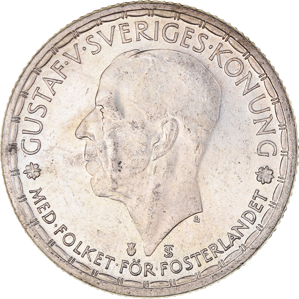 Coin, Sweden, Gustaf V, 2 Kronor, 1949, EF(40-45), Silver, KM:815