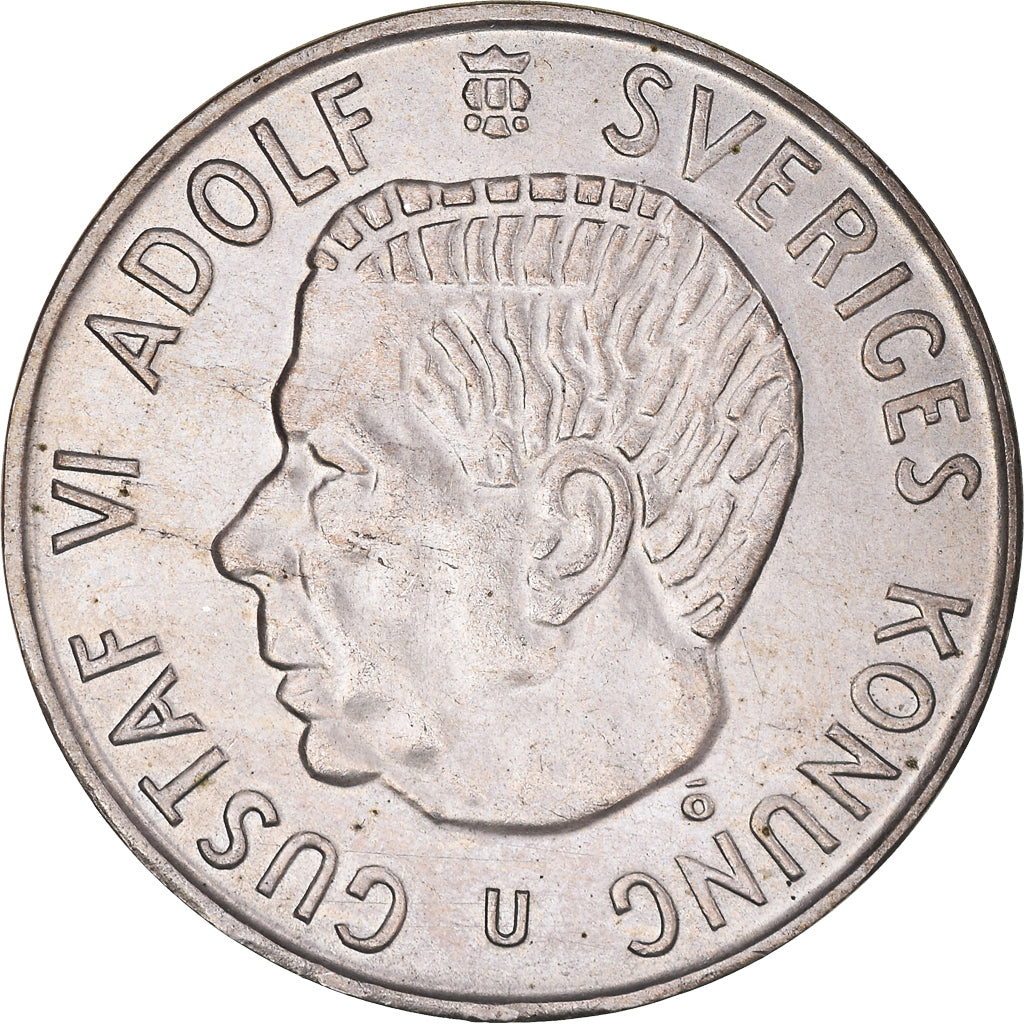 Coin, Sweden, Gustaf VI, 5 Kronor, 1971, AU(55-58), Silver, KM:829