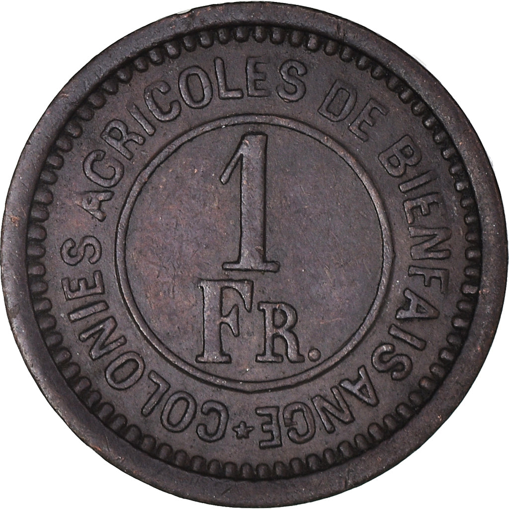 gettone, Francia, Colonies Agricoles de Bienfaisance, 1 Franc, MB+, Rame