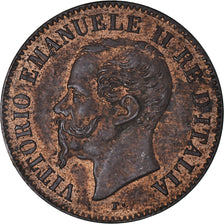 Coin, Italy, Vittorio Emanuele II, 2 Centesimi, 1861, Milan, AU(50-53), Copper